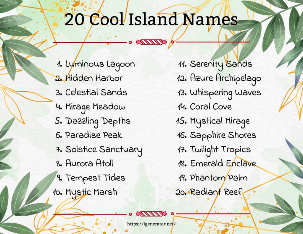 20 Cool Island Names