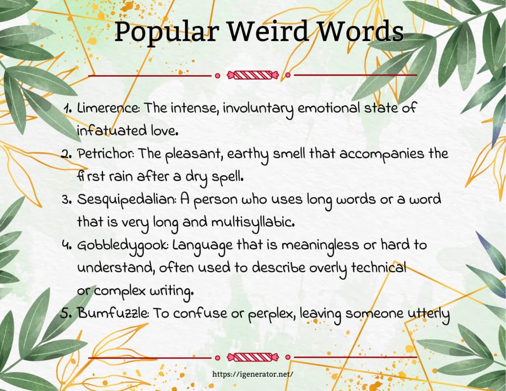 Weird Words Generator with Weird Meanings