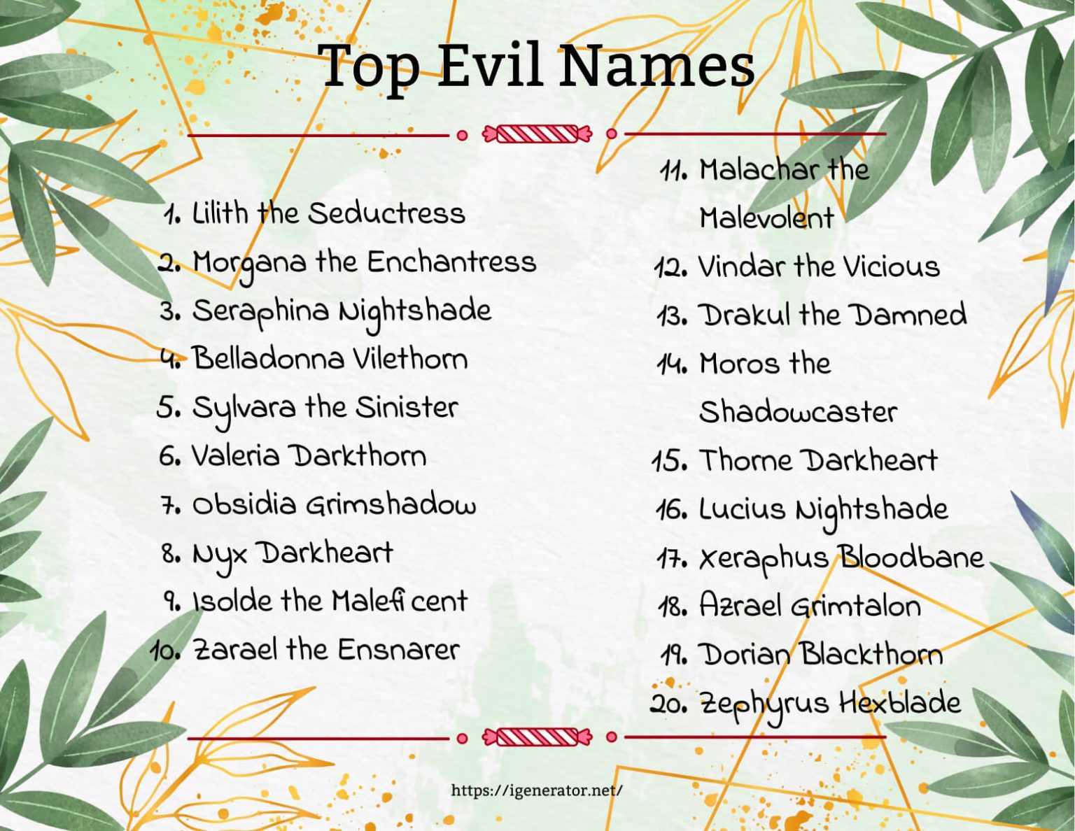 Evil Name Generator 471 Evil Name Ideas