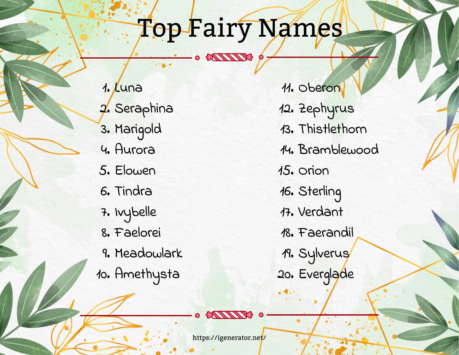Fairy Name Generator | 565 Fairy Name Ideas