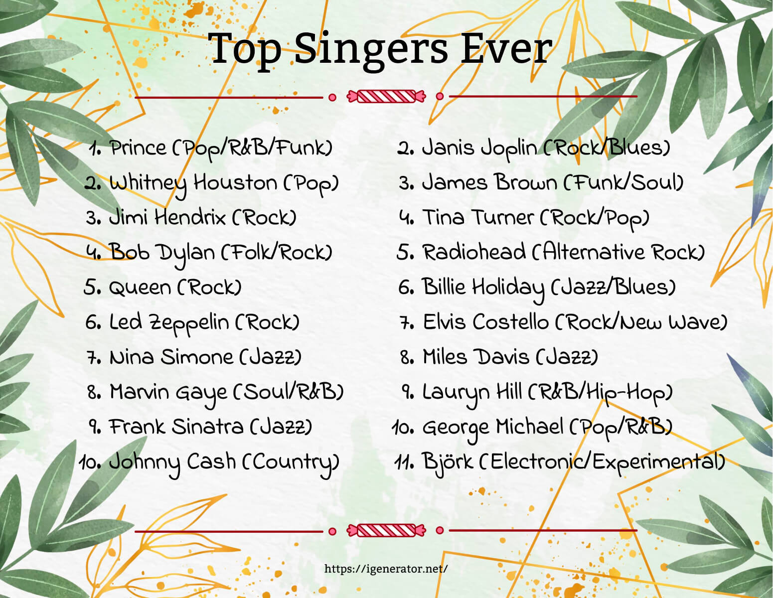 Singer Name Generator 1185 Unique Singer Names