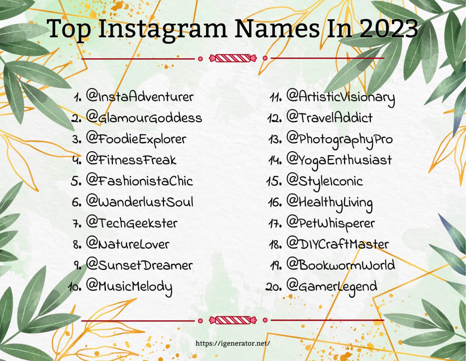 Free Instagram Name Ideas Generator | 658 Instagram User Name Ideas