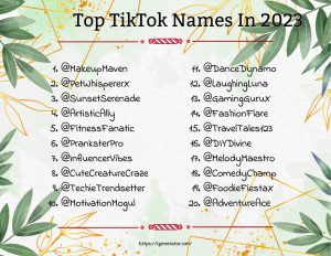 Tiktok Name Generator | 999 Tiktok User Name Ideas