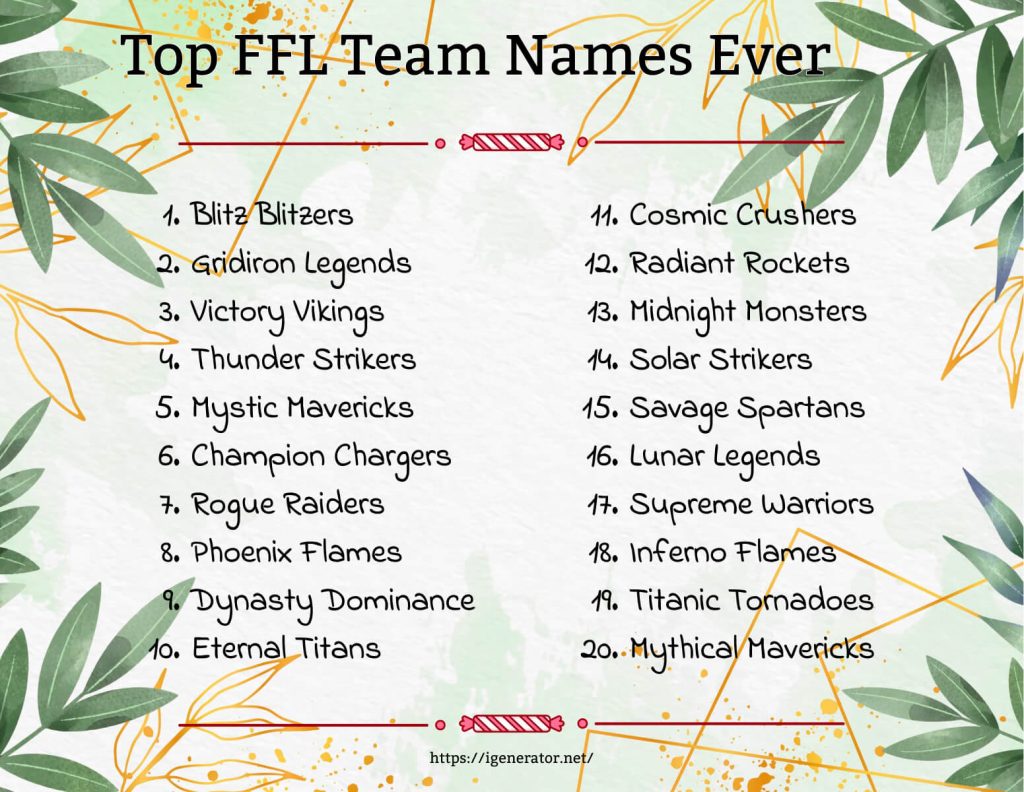 Fantasy Football Team Name Generator 1091 Fantasy Football Team Name 