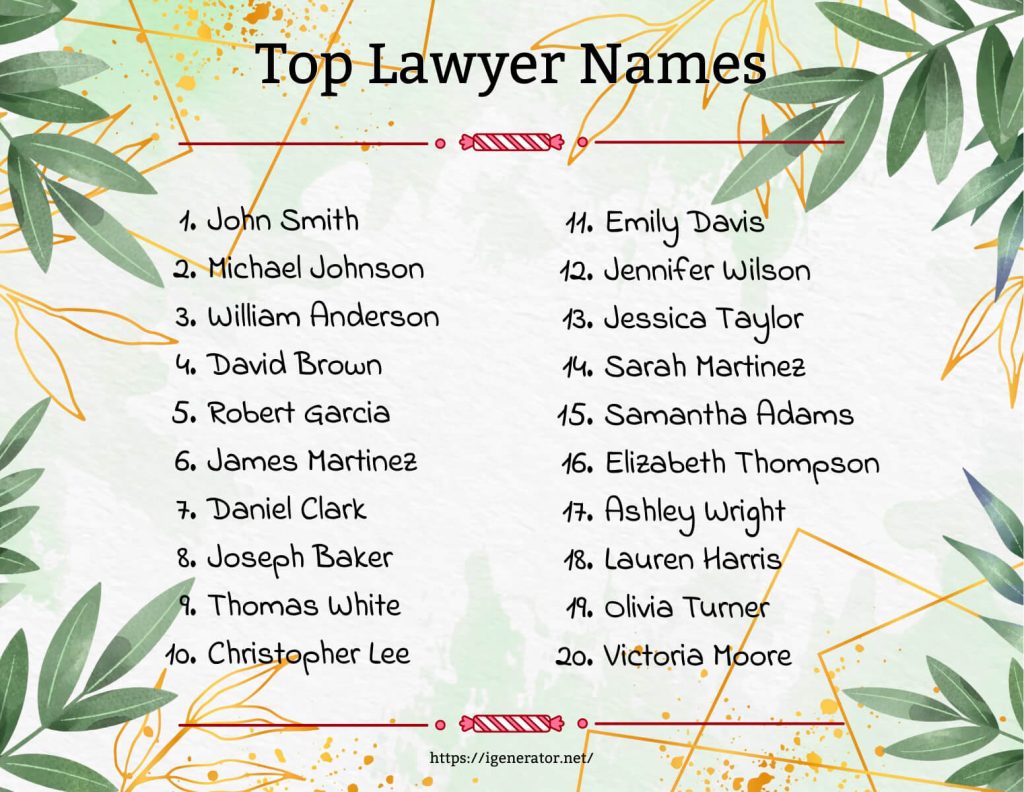 Top Lawyer Names