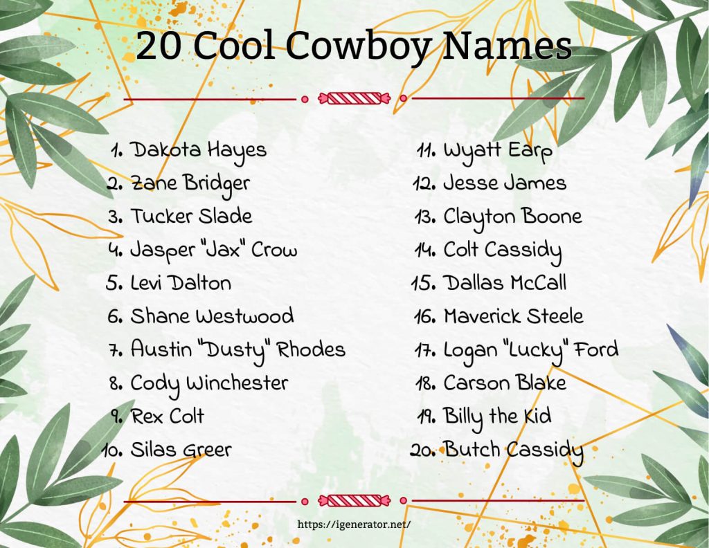 20 Cool Cowboy Names